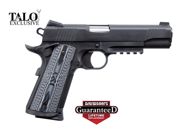 Picture of  Colt Mfg O1082rgccu Ccu Rail Government 9Mm Luger 9+1 5" National Match Barrel, Matte Black Dlc Serrated Stainless Steel Slide & Frame W/Picatinny Rail, Black Scalloped G10 Grip, Ambidextrous