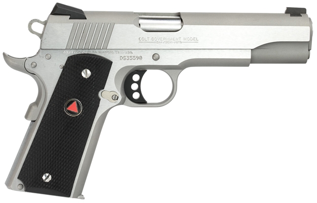 Picture of  Colt Mfg O2020xe Delta Elite Government 10Mm Auto 8+1 5" Steel Barrel, Stainless Steel Serrated Slide & Frame W/Beavertail, Black Polymer W/Delta Medallions Grips, Ambidextrous 098289111159