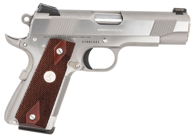 Picture of Colt Mfg O4012xsz 1911 Combat Commander Elite 45 Acp 4.25" 8+1 Two-Tone Elite Black G10 Checkered W/Scallop Grip