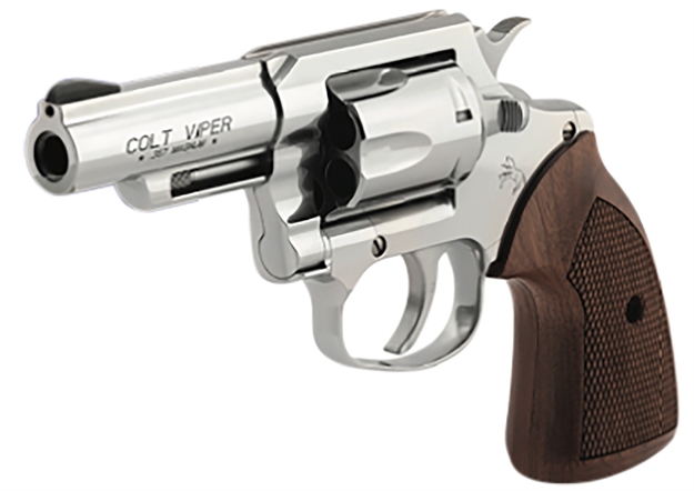 Picture of Colt Mfg Vipersp3wrr Viper  357 Mag/38 Special 6Rd 3" 1/2 Lug Stainless Steel Barrel, Stainless Steel Cylinder & Frame, American Walnut Grip, Exposed Hammer VIPER-SP3WRR