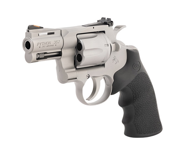 Picture of Colt Python 357Mag 3" 6Rd Matte Stainless Hogue Grips< PYTHON-SM3RTS 098289003522