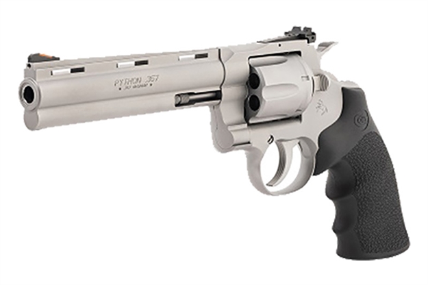 Picture of Colt Python 6" 357Mag SS Bead Blast Hogue Grip PYTHON-SM6RTS