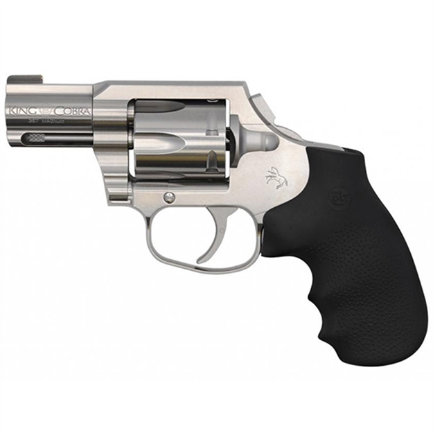 Picture of Colt Mfg Kcobrasb2bb King Cobra Carry 357 Mag 6 Shot 2" Dao Brushed Stainless Steel Barrel, Cylinder & Frame, Black Hogue Rubber W/Finger Grooves Grip KCOBRA-SB2BB