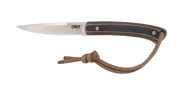 Picture of  Crkt 2382 Biwa  3.02" Fixed Plain Satin 8Cr13mov SS Blade/Black/Brown G10 Handle Includes Lanyard/Sheath