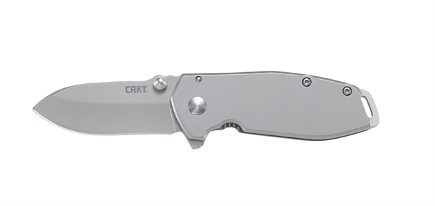 Picture of  Crkt 2492 Squid Assisted 2.37" Folding Drop Point Plain Bead Blasted 8Cr14mov SS Blade/Stonewashed 2Cr13 Stainless Handle Includes Pocket Clip 794023249224