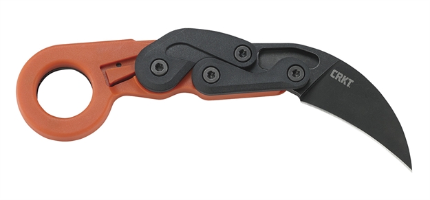 Picture of  Crkt 4041O Provoke  2.47" Folding Plain Black Stonewashed 4116 Stainless Steel Blade/Orange Grivory Handle Includes Pocket Clip