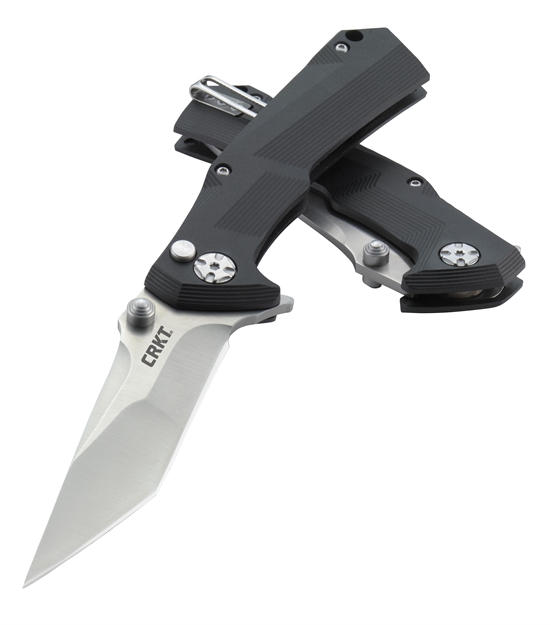 Picture of Columbia River Tighe Tac Two Tanto Folding Knife, Button Lock, Flipper Opening, Ball Bearing Pivot