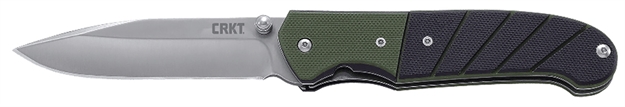 Picture of Columbia River 6850 Ignitor  3.38" Drop Point Plain Satin 8Cr14mov Stainless Steel G10 Black/Green Handle Folding