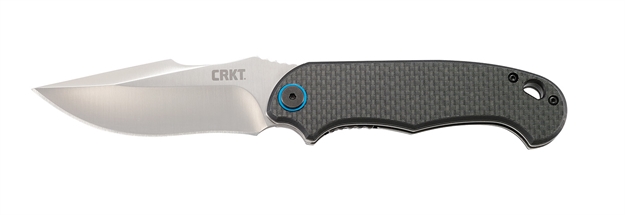 Picture of  Crkt 7920 P.S.D.  3.63" Folding Plain Satin 4116 Stainless Steel Blade/ Black Carbon Fiber/G10 Handle Includes Pocket Clip