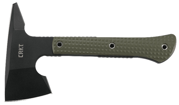 Picture of  Crkt 2726 Jenny Wren Compact 2.59" Tomahawk W/Spike Plain Sk-5 Steel Blade, Green Grn Handle, 10.06" Oal, Includes Sheath