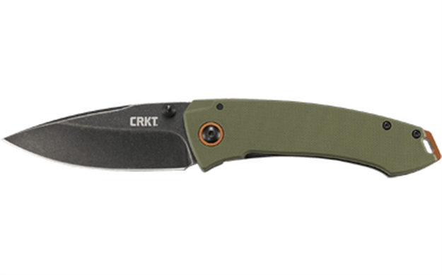 Picture of  Crkt 2520 Tuna  3.22" Folding Plain Stonewashed 8Cr14mov SS Blade Black/Green G10/Ss Handle Includes Pocket Clip 794023252002