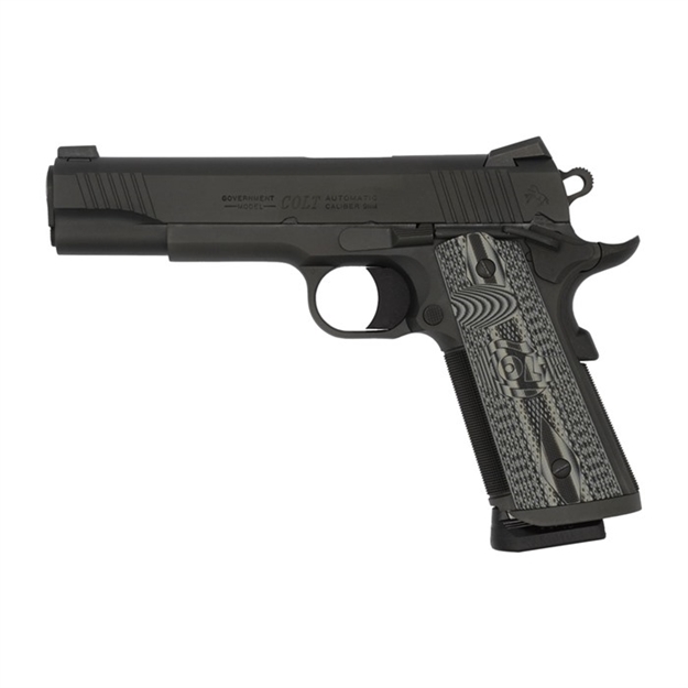 Picture of  Colt Mfg O1082ccu Ccu Government 9Mm Luger 9+1 5" Stainless National Match Barrel, Matte Black Dlc Serrated Stainless Steel Slide & Frame W/Beavertail, Black Scalloped G10 Grip, Ambidextrous 098289111616