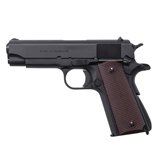 Picture of  Auto-Ordnance 1911Bkoc 1911 A1 Commander 45 Acp 7+1 4.25" Matte Black Serrated  Carbon Steel Slide Matte Black Matte Black Carbon Steel Brown Checkered Polymer Grips Right Hand