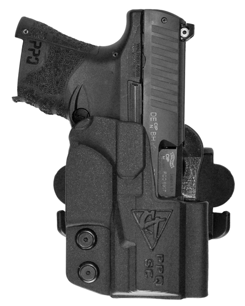 Picture of  Comp-Tac C241wa225rbkn International  Owb Black Kydex Belt Loop/Paddle Fits Walther Ppq Subcompact Right Hand