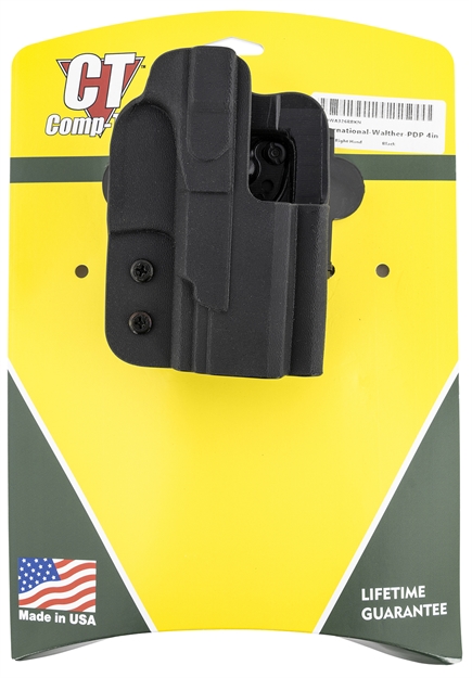 Picture of  Comp-Tac C241wa326rbkn International  Owb Black Kydex Belt Slide/Paddle Fits Walther Pdp Fits 4" Barrel Right Hand