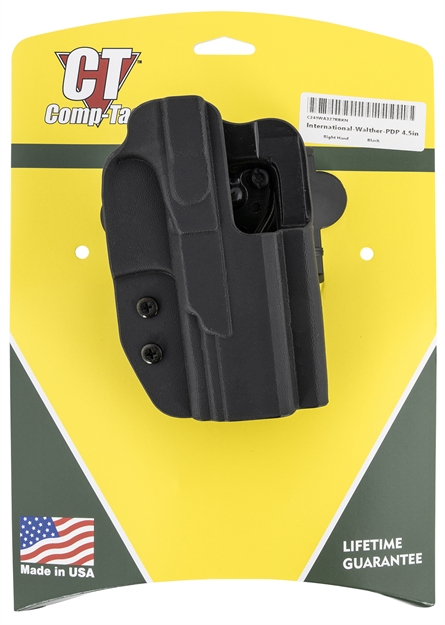 Picture of  Comp-Tac C241wa327rbkn International  Owb Black Kydex Belt Slide/Paddle Fits Walther Pdp Fits 4.50" Barrel Right Hand 739189142286