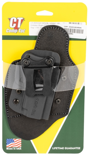 Picture of  Comp-Tac C538ss263r50n Infidel Ultra Max Iwb Black Kydex/Leather Belt Clip Fits Sig P365xl Right Hand