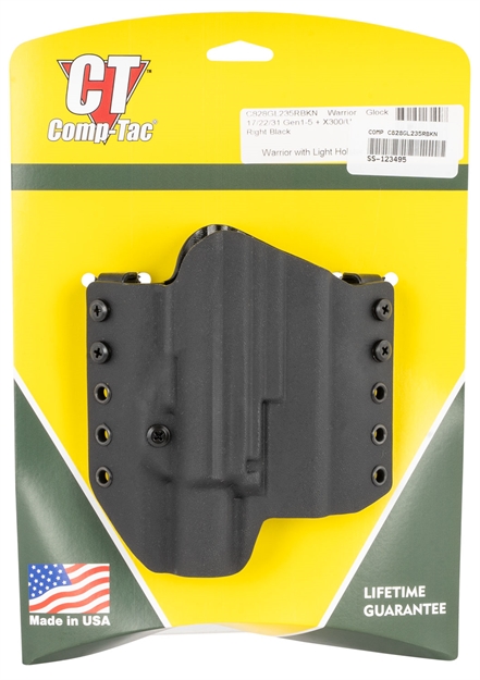 Picture of  Comp-Tac C828gl235rbkn Warrior  Owb Black Kydex Belt Loop Fits Glock 22 Gen5/31 Gen5/17 Gen 5 Right Hand 739189131907