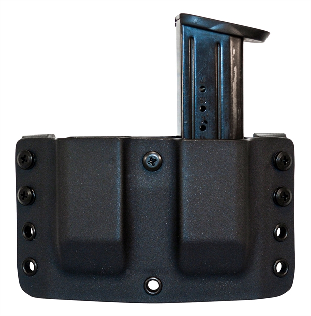 Picture of Comp-Tac C70912000nbkn Twin Warrior Mag Pouch Double Owb Black Kydex Belt Clip Compatible W/ S&W M&P/Sig P320/Sig P229 Belts 1.50" Wide Right Hand 739189125333