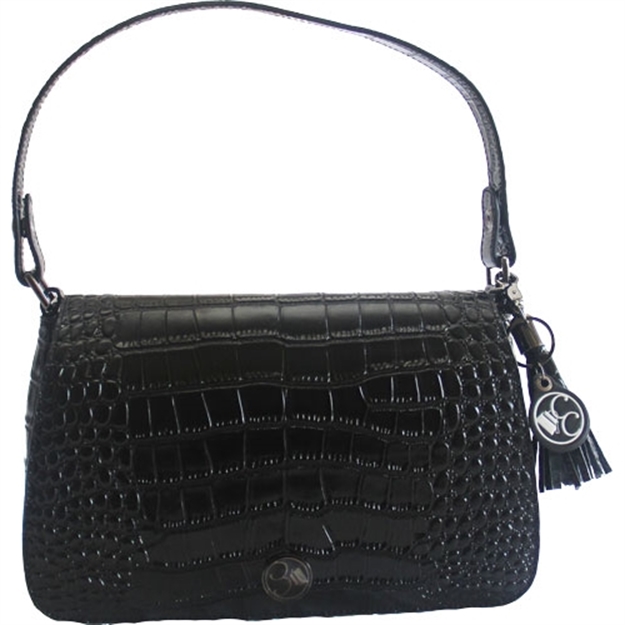 Picture of Concealed Carrie Carrie Clutch Black Crocodile Printed Leathr