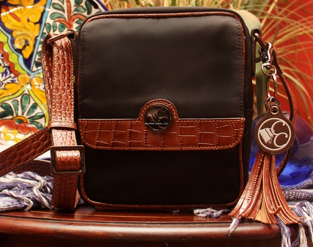 Picture of Concealed Carrie Microfiber Verticle Concealed Carry Handbag, Separate Firearm Compartment, Ambide