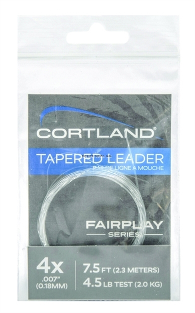 Picture of Cortland Fairplay Fly Leaders (No Loop), Clear 7.5 Ft, 4X, 4.5 LB