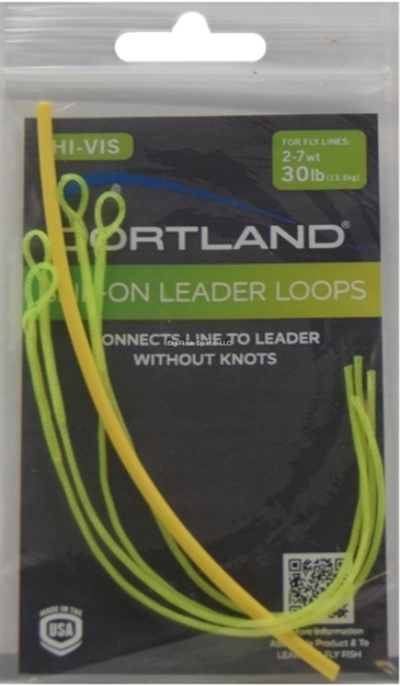 Picture of Cortland Slip-On Leader Loops, 4 Per Bag, Yellow  , 30 LB