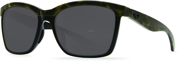 Picture of Costa Anna Sunglasses, Gray 580P Lens, Shiny Olive Tortoise ON Black Nylon Frame