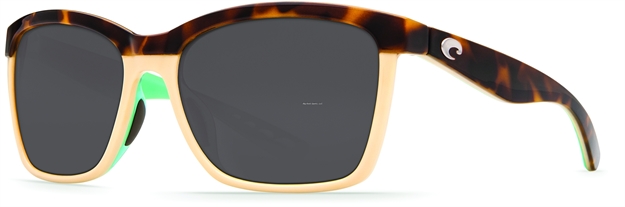 Picture of Costa Anna Sunglasses, Gray 580P Lens, Shiny Retro Tort/Cream/Mint Nylon Frame