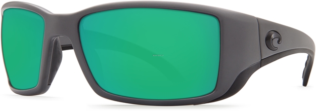 Picture of Costa Blackfin Sunglasses, Green Mirror 580P Lens, Matte Gray Nylon Frame