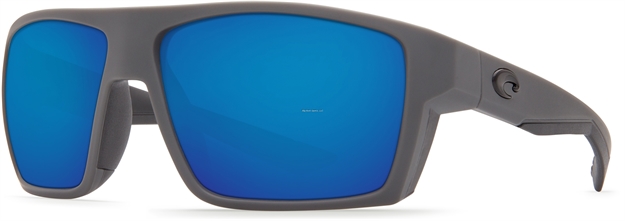 Picture of Costa Bloke Sunglasses, Blue Mirror Glass - W580 Lens, Matte Gray + Matte Black Bio Resin Frame