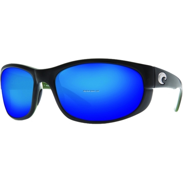 Picture of Costa C-Mates Howler Reader Glasses, 580P Blue Mirror, Shiny Black Nylon Frame, Full Rim, Men's, Large Fit