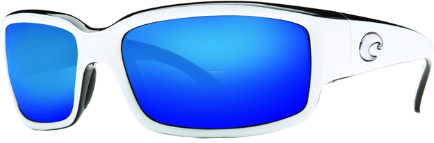 Picture of Costa Caballito Sunglasses, Blue Mirror 580P Lens, White/Black Nylon Frame