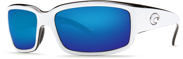 Picture of Costa Caballito Sunglasses, Blue Mirror Glass - W580 Lens, White/Black Nylon Frame
