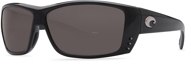 Picture of Costa Cat Cay Sunglasses, Gray 580P Lens, Shiny Black Nylon Frame