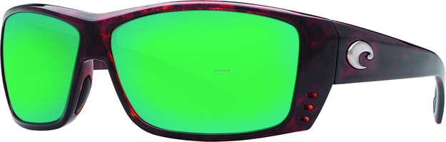Picture of Costa Cat Cay Sunglasses, Green Mirror 580P Lens, Tortoise Nylon Frame