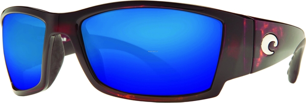 Picture of Costa Corbina Sunglasses, Blue Mirror 580P Lens, Tortoise Nylon Frame