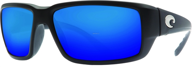 Picture of Costa Fantail Sunglasses, Blue Mirror 580P Lens, Matte Black Nylon Frame