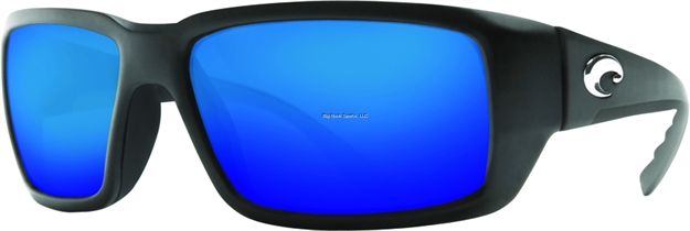 Picture of Costa Fantail Sunglasses, Blue Mirror Glass Lens, Matte Black Nylon Frame
