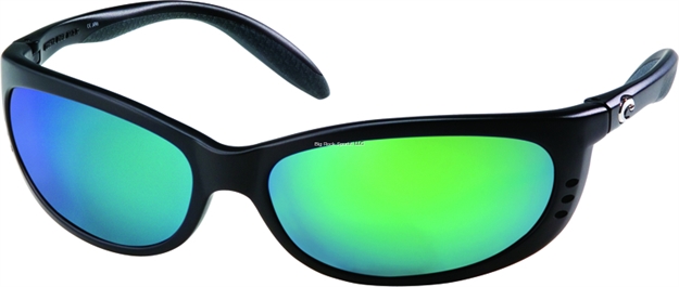 Picture of Costa Fathom Sunglasses, Green Mirror Glass - W580 Lens, Matte Black Nylon Frame