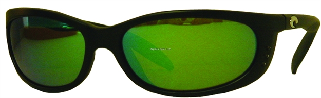Picture of Costa Fathom Sunglasses, Green Mirror Glass Lens, Matte Black Nylon Frame