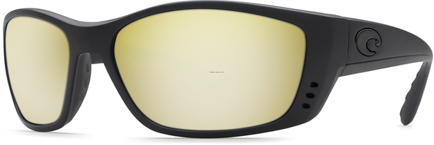 Picture of Costa Fisch Sunglasses, Silver Mirror Sunrise 580P Lens, Blackout Nylon Frame