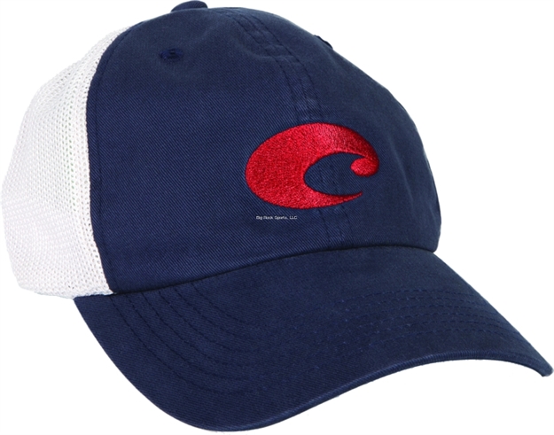 Picture of Costa Fitted Stretch Trucker Hat - Navy/White, One Size