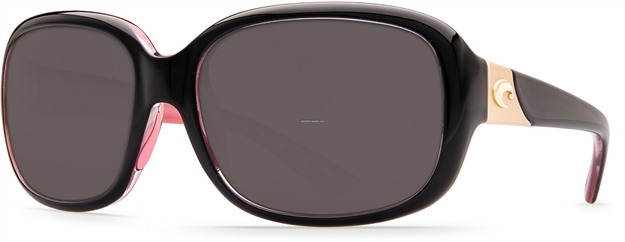 Picture of Costa Gannet Sunglasses, Gray 580P Lens, Shiny Black Hibiscus Nylon Frame