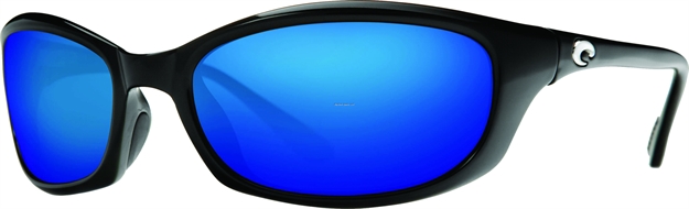 Picture of Costa Harpoon Sunglasses, Blue Mirror 580P Lens, Shiny Black Nylon Frame