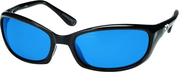 Picture of Costa Harpoon Sunglasses, Blue Mirror Glass Lens, Shiny Black Nylon Frame