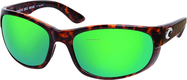Picture of Costa Howler Sunglasses, Green Mirror Glass Lens, Tortoise Nylon Frame