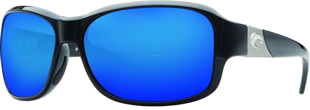 Picture of Costa Inlet Sunglasses, Blue Mirror 580P Lens, Shiny Black Nylon Frame