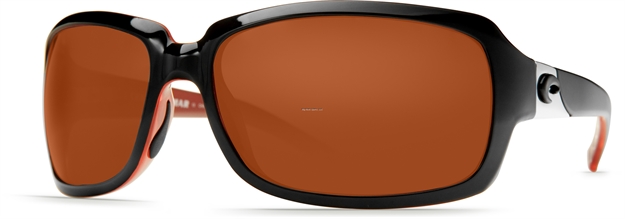 Picture of Costa Isabela Sunglasses, Copper 580P Lens, Black/Coral Nylon Frame