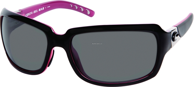 Picture of Costa Isabela Sunglasses, Gray Glass - W580 Lens, Black/Coral Nylon Frame